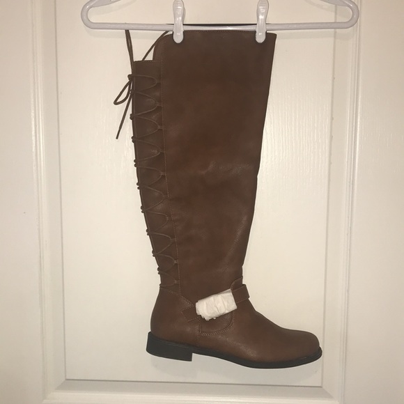 🥾 JustFab Brand New Lace Knee Boots FC11 - Picture 3 of 3